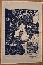 New MET Office Shipping Forecast Dish Tea Towel Sandy Castle Maritime FitzRoy UK