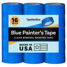 Blue Painters Tape 3 Inch X 60 Yards - Case of 16 Rolls, Made in America, Clean