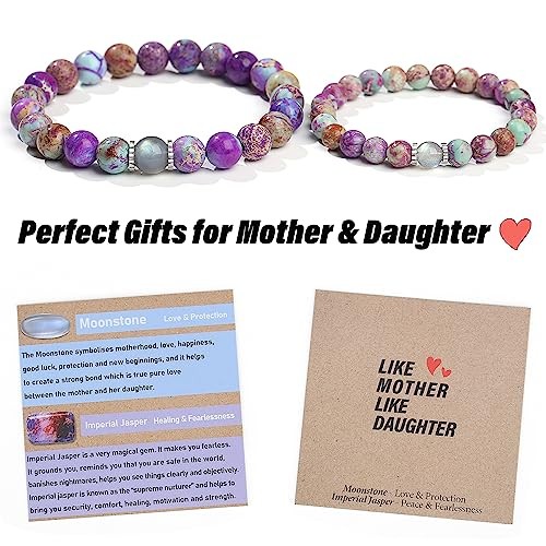 Natural Gemstone Bracelet Gifts for Daughter Mom " Like Mother Like Daughter - Picture 2 of 6
