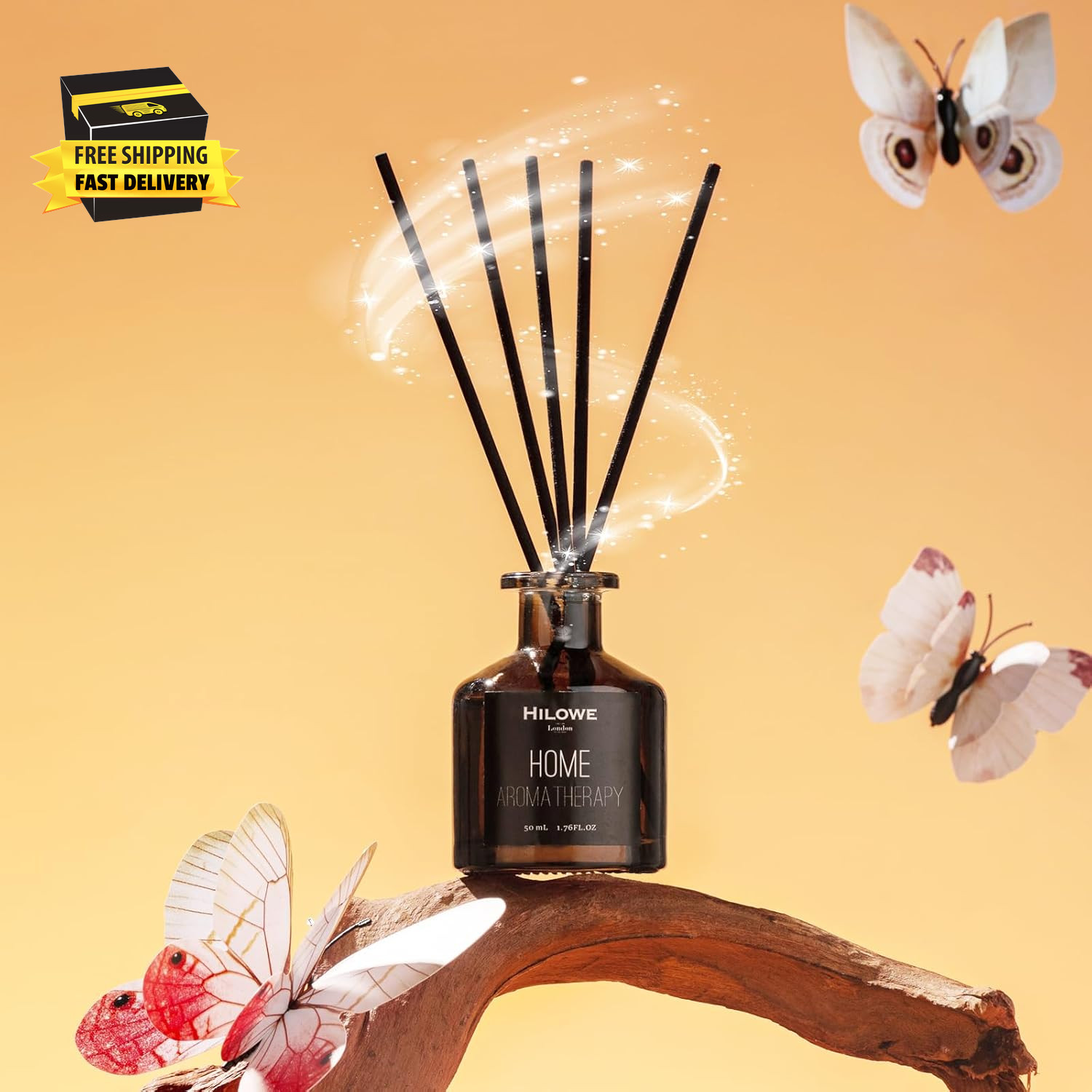 10 Inch 60Pcs Reed Diffuser Sticks,Black Aromatherapy Diffuser Sticks, Rattan Re