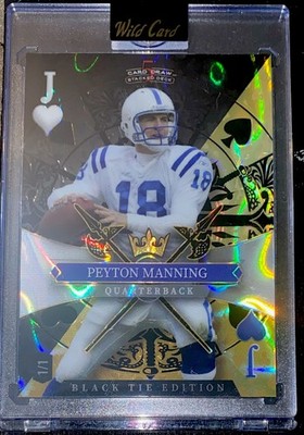 2026 Wild Card Peyton Manning 1/1 Black&Gold 5 Card Draw Stacked Black Tie