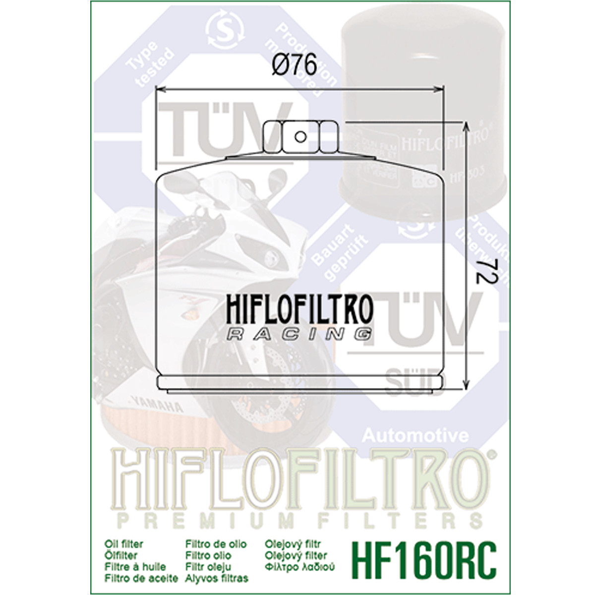 Hiflofiltro 3 Pack Oil Filter HF160RC Black BMW K 1200 S, F800GS, S1000XR