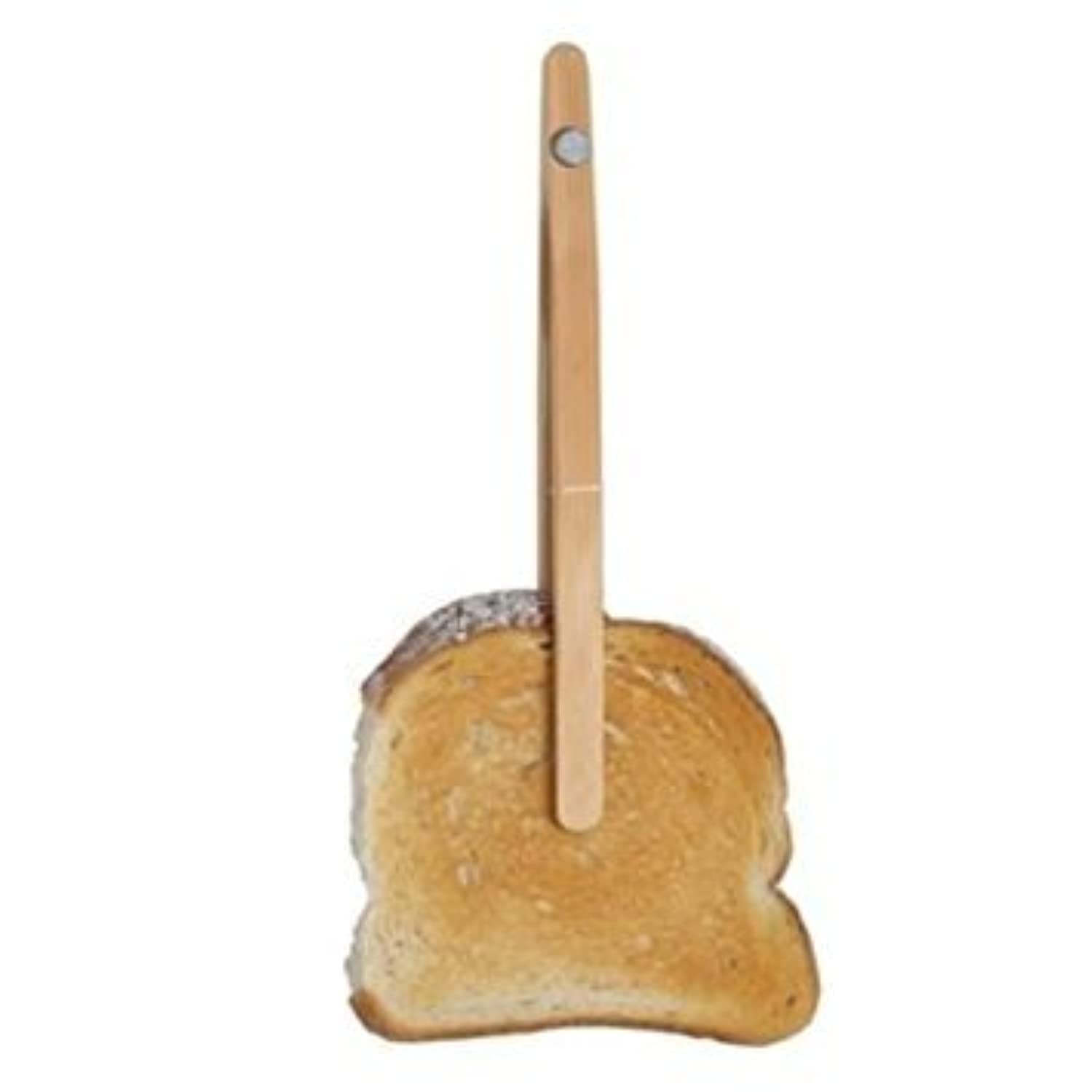 Lakeland Magnetic Wooden Toast Tongs for Toasters 21cm – Silver/Metallic