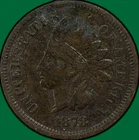 1878 Indian Head Cent Fine F Coin, Corrosion #39715