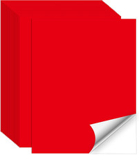 Printable Sticker Paper, 20 Sheets Red Printable Sticker Paper, Laser/Inkjet Pri