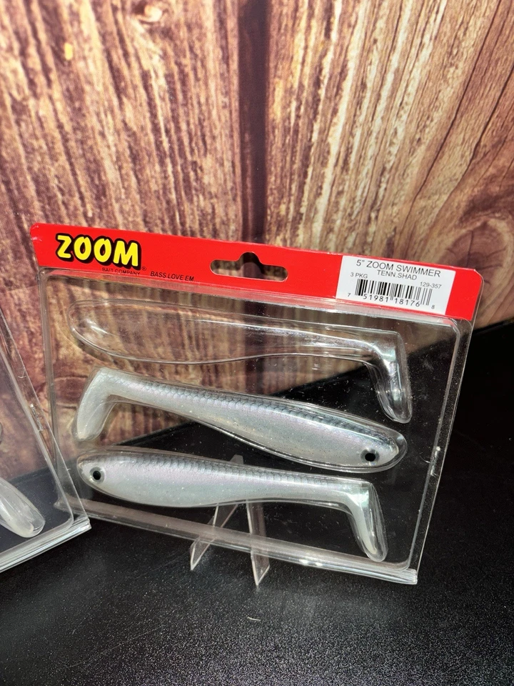 Zoom Swimmer 5” Soft Plastic Paddle Tail Swimbaits, 3 HITCH, 3 AYU, 2 TENN SHAD - Image 4 of 4