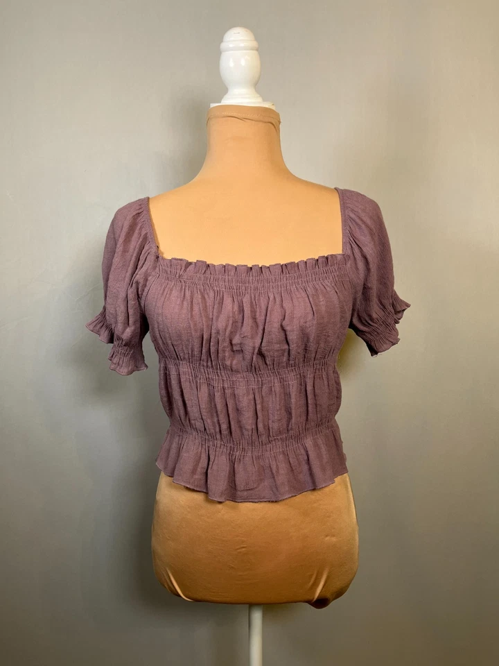 Camiseta corta Babydoll Timing manga lechera mediana malva púrpura bruja cottagecore Foto 2 de 4