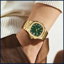 New men's stylish and minimalist round quartz watch set, suitable for daily