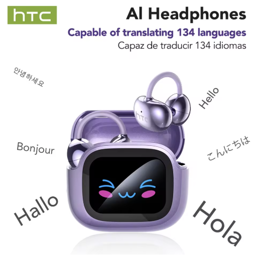 HTC NE32 Bluetooth V6.0 AI Earphones LCD Touch screen OWS Ear Clip