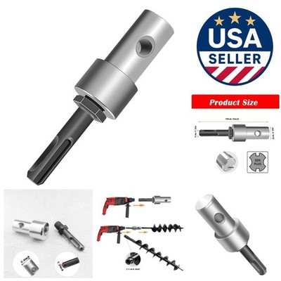 Versatile Earth Auger Adapter for Electric and Impact Drills - Stainless Steel