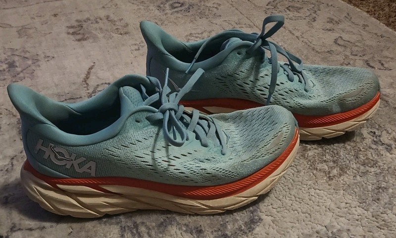Size 7.5- Hoka, One Clifton 8 Aquarelle
