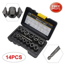 14 Pcs Nut & Bolt Extractor Kit, of Bolt Removal Tool Set, Extractor Socket Tool