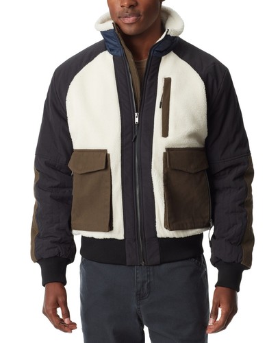 Chaqueta de bombardero Bass Outdoor para hombre de medios mixtos con cremallera completa - blanca antigua multi-XL - Imagen 10 de 10