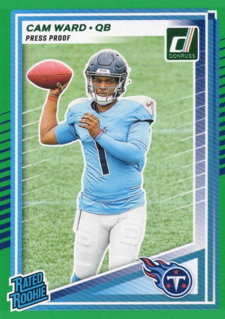 2025 Panini Donruss - Rated Rookie Cameron Ward #350 Press Proof Green (RC)