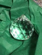 FENG SHUI HANGING 50 mm CRYSTAL BALL Clear Faceted Sphere Sun Catcher Prism