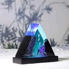 Creative Style Triangle Wooden Small Night Lamp Trench Jellyfish Diver Resin