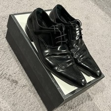 Dolce & Gabbana Pointed Toe Black leather Dress Shoes Sz 7 Made In Italy