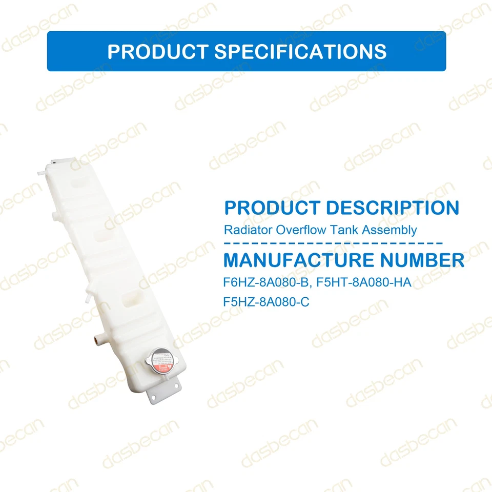 Radiator Coolant Overflow Tank For Ford F600 F700 F800 1980-1999 F6HZ-8A080-B Foto 3 de 4