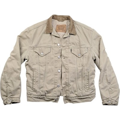 Levi's Jacke Medium Herren Beige Baumwolle Vintage Freizeit Knopfleiste 70614 Schwarz Etikett