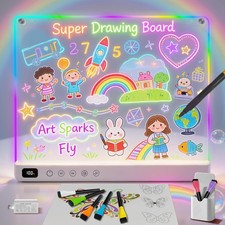 16" Rechargeable Led Drawing Board for Kids with 13 Light Effect, Glow Doodle...