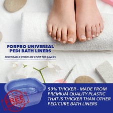 ForPro Universal Pedi Bath Liners Blue 100ct Thick Disposable Spa Tub