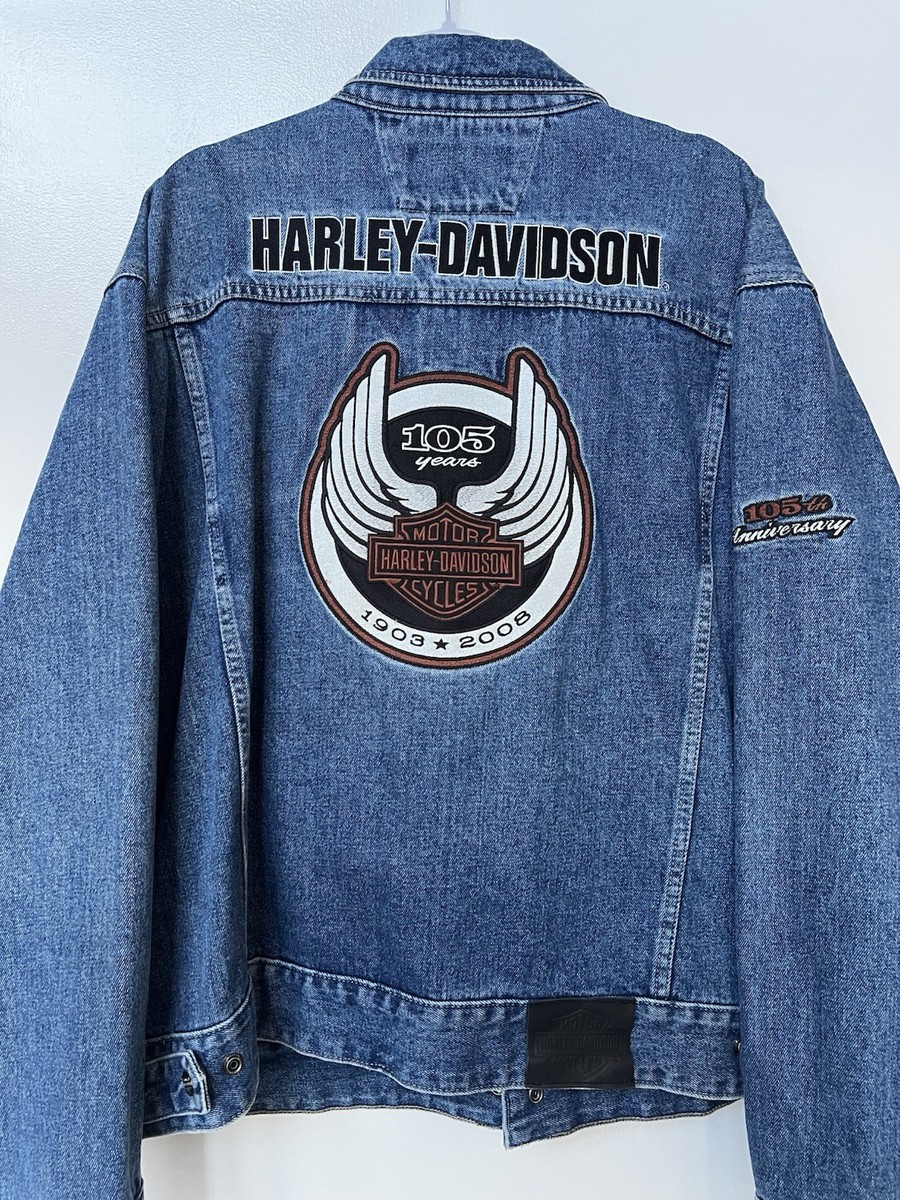 じゃいあん 希少レア105周年 HARLEY DAVIDSON ジャケット Vintage Harley Davidson 105th Year Anniversary Denim Jacket | eBay