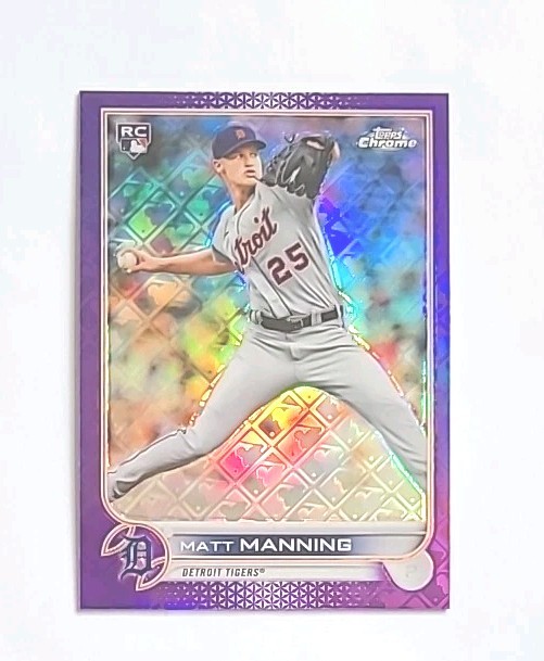 2022 Topps Chrome Logofractor Purple /250 Matt Manning RC (TIGERS) !!