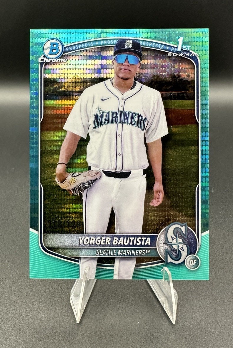 2025 Bowman Chrome 1st Yorger Bautista Aqua Pulsar #BCP-194 Mariners /125