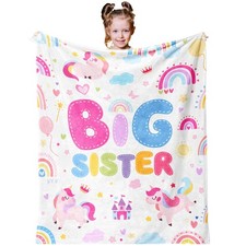 Big Sister Gifts for Girls Age 2/3/4/5, Christmas New Big Sister Gift Blanket...