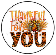 THANKFUL FOR YOU TURKEY THANKSGIVING ENVELOPE SEALS LABELS STICKERS PARTY FAVORS