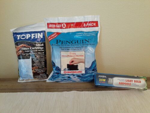 Marineland Rite-Size A Penguin Bio Filter Cartridge 3 Pack & 25w light bulb