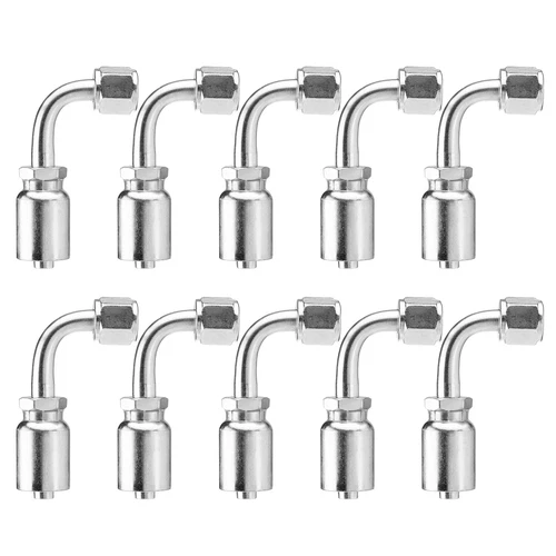 10 Pack 3/8" JIC 37° Female 90° Elbow Hydraulic Hose Fittings For 3/8" I.D. Hose - Picture 8 of 13