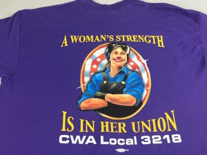 Local-3218-T-Shirt-Womens-XL-Purple-Georgia-Womens-Union-CWA-Strength-USA-Made