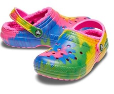 tie dye crocs with lining