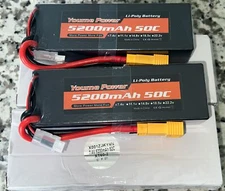 2pcs Youme 7.4V 5200mAh 2S 50c TR LiPo Battery for RC  Car Truck Buggy XT60-2