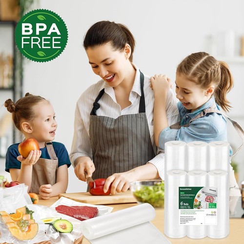 Vacuum Sealer Rolls Bags, 6 Pack 3 Rolls 11" X 20' + 3 Rolls 8" X 20' Commercial - Picture 6 of 11