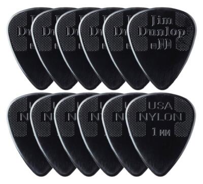 Dunlop Nylon Standard Picks 1,0 mm 12er Players Pack Guitar Nylon Form Schwarz