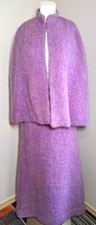 1960s HEMMINGS DONEGAL Irish Mohair Wool Pink Skirt  Cape Size S Waist 28"