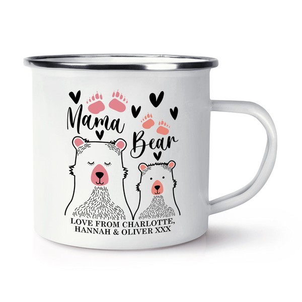 Personalisierte Mama BäR Emaille Tasse Becher Mama Muttertag Liebe Geburtstag-image