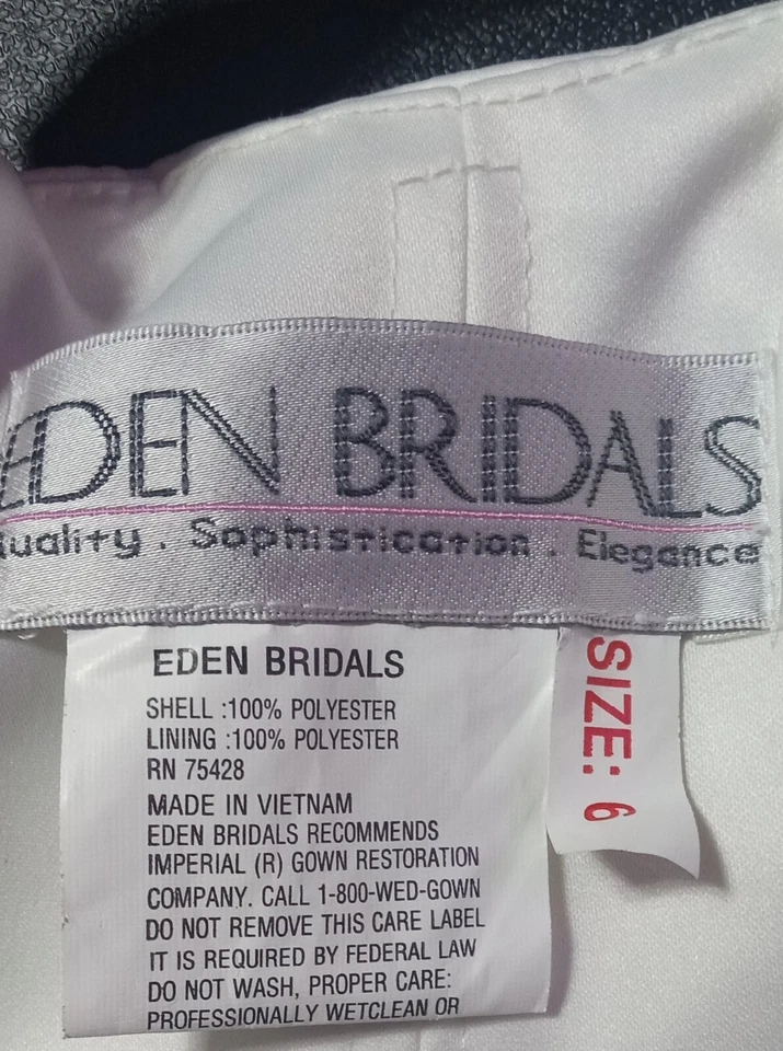 Vestido de novia Edens RN 75428 talla 6 blanco y dorado Foto 3 de 4