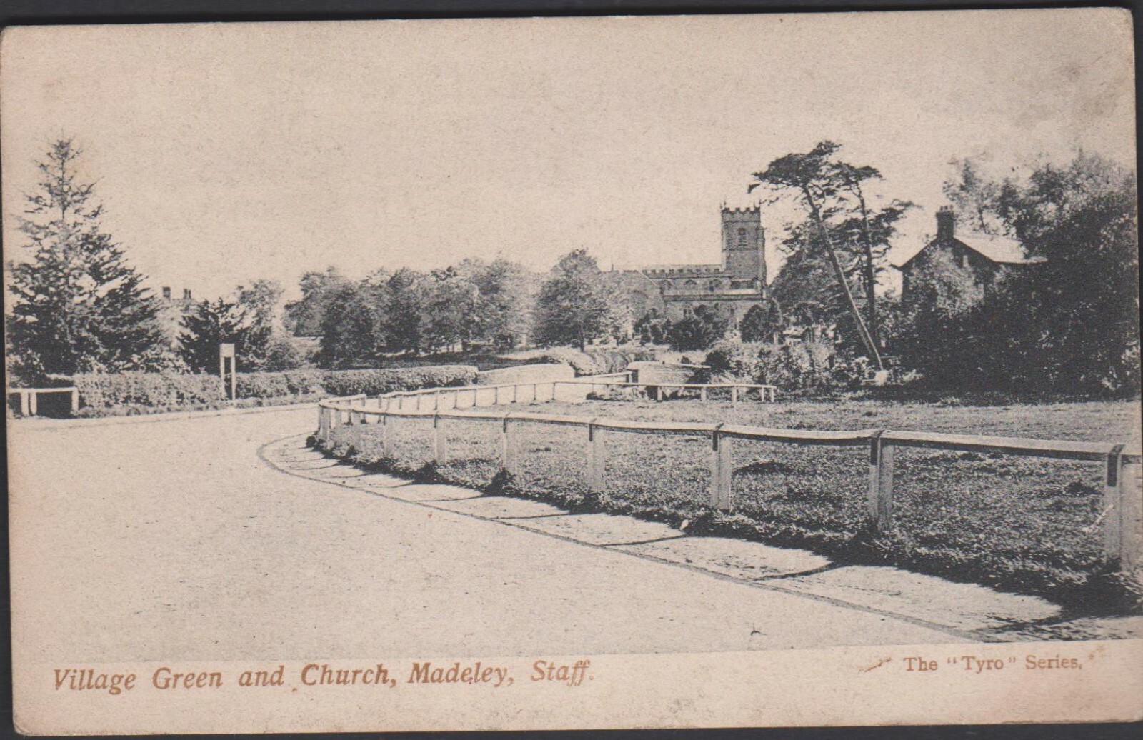 Postcard Village Green & Church, Madeley, Staffs 1903 eBay