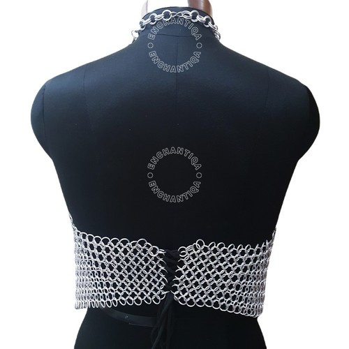 Chainmail Party Top, Chainmail Dress, Antique Aluminium Costume, Gift For Her - Picture 6 of 8