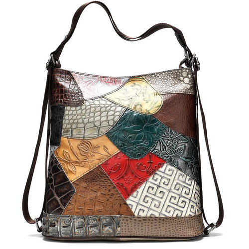 Full Grain Genuine Leather Bag Backpack Straps Multicoloured Shoulder Bags - Picture 5 of 11