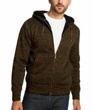 Weatherproof Men's Brown Full Zip Sherpa Lined Hooded Jacket