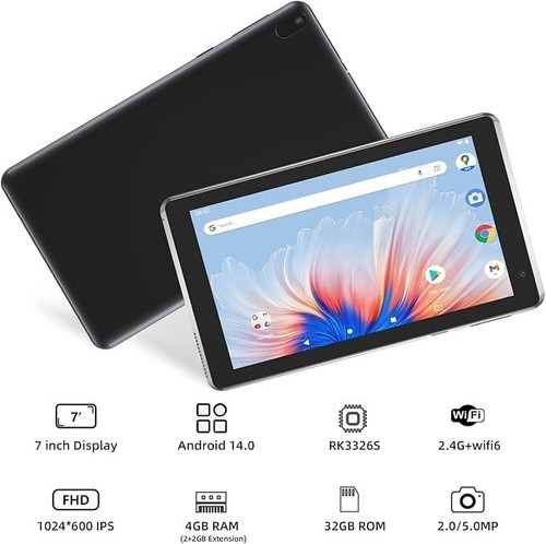 Android 7-inch Quad Core Tablet - 4GB RAM/ 32GB (Black) 1TB Expandable Memory - Picture 3 of 9