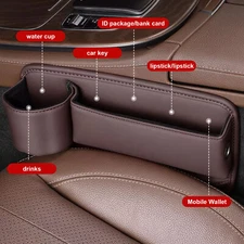Car Seat Gap Storage Box Phone Holder Organizer Leather Cup Holder Gap Bag USA