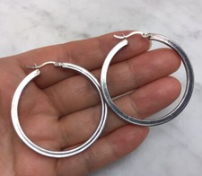 VTG FAS Sterling Silver Large Hoop Earrings