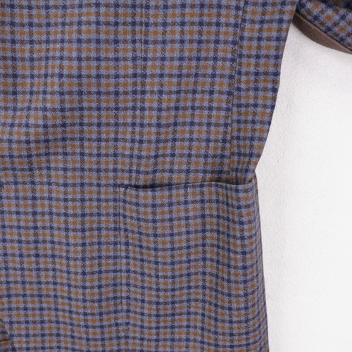 Peter Millar Sport Coat Blazer XL Blue Brown Checks 100% Wool Elbow Patches - Picture 10 of 15