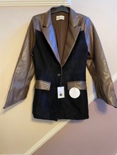 Oddmuse London Ladies Ultimate Muse Blazer Jacket Black/brown Size Medium, 10 Uk
