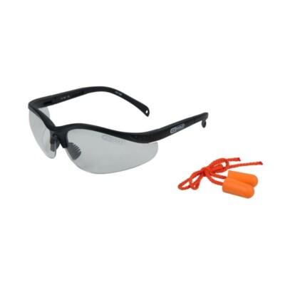 Schutzbrille - Transparent mit Ohrstöpseln